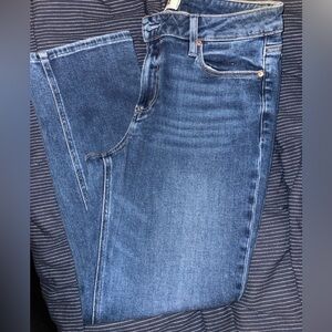 PAIGE Women's Straight Leg Jeans in Dark Blue